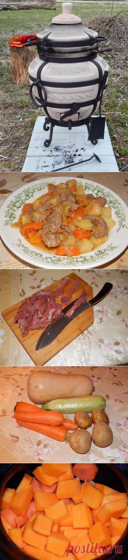Новый опыт – готовим в тандыре. Часть 3 – мясо с овощами в горшочке.