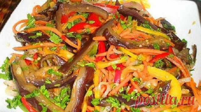Вкусный хе из баклажанов