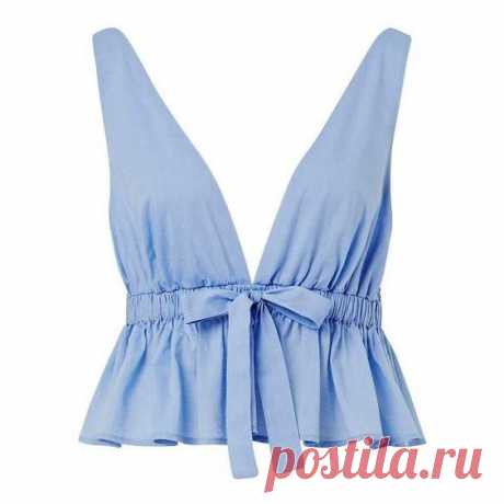 de polyvore
 · · · Womens Tops Tees & Shirts | Crop Frill Tie Top | Seed Heritage (335 RON) ❤ liked on Polyvore featuring tops, t-shirts, blue crop top, ruffle top, tie crop top, blue t shirt and peplum tee