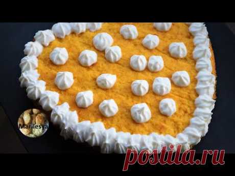 Творожная запеканка с тыквой, всё смешал и готово! Вкусно,как апельсиновый десерт!