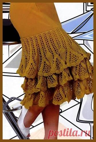 Юбка. Кайма. Схема вязания крючком. - Схемы вязания юбки - Схемы для вязания - Уроки вязания крючком - Вязание крючком, схемы для вязания крючком