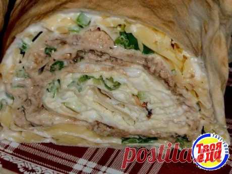 Кулинария &gt;Вкусный рулет Мимоза.