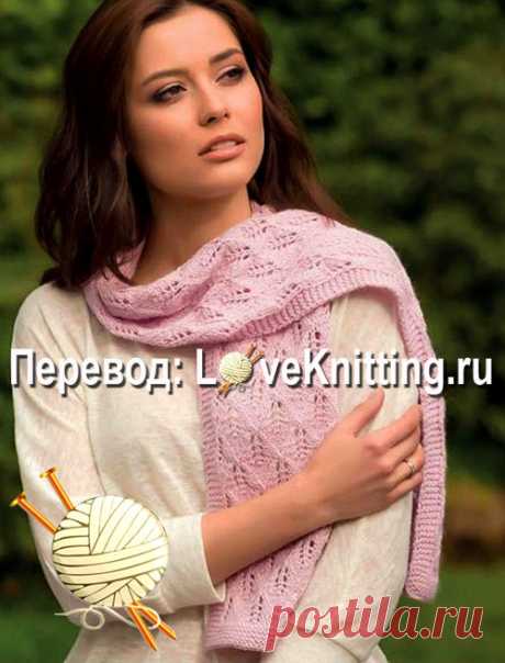 Ажурный шарф узором «свеча» | Loveknitting.ru