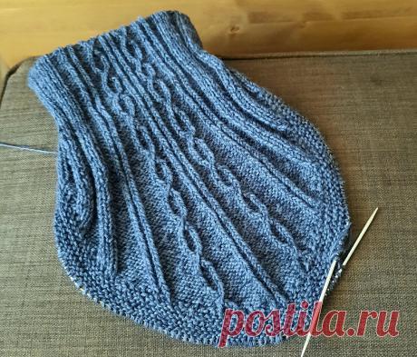 Воротник-манишка с центральным узором. Часть 2. | Свяжем вместе детский плед! | Дзен