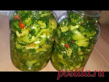 დაჭრილი მწვანე პომიდორის მწნილი pomidoris mwnili (Салат из зеленых помидор  Green Tomato Pickle)