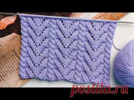 Интересный комбинированный узор спицами/ Схема узора/ Cute knitted pattern