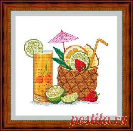 Схема вышивки Тропический коктейль. Схемы для вышивки натюрмортов |