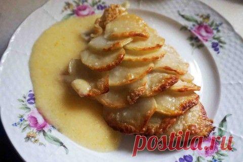 Треска в картофельной "чешуе" с лимонным соусом