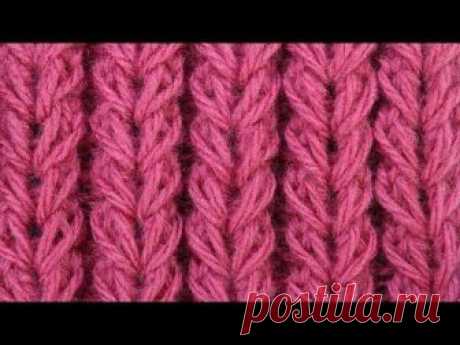 Rib stitch knit pattern Резинка с косами  узор вязания спицами 59