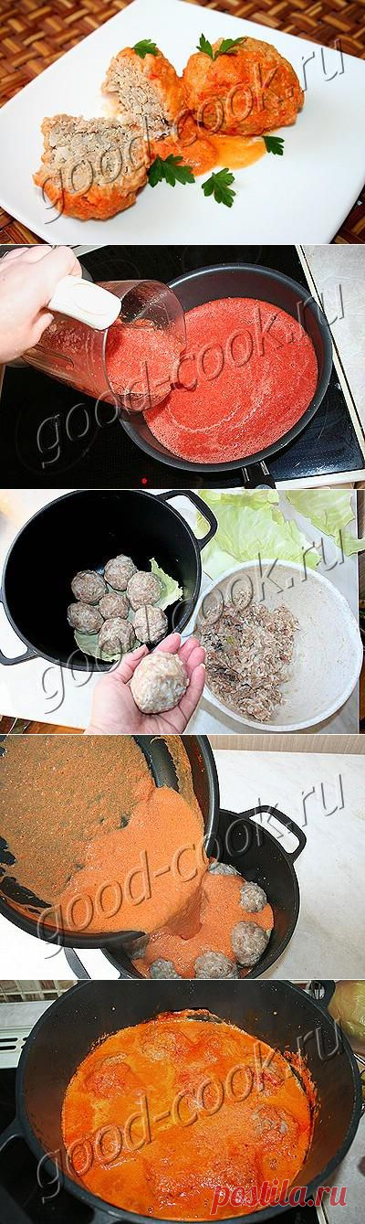 Хорошая кухня - тефтели тушеные в сметанно-томатно-перечном соусе. Кулинарная книга рецептов. Салаты, выпечка.
