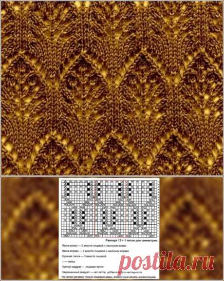 Красивые узоры для спиц