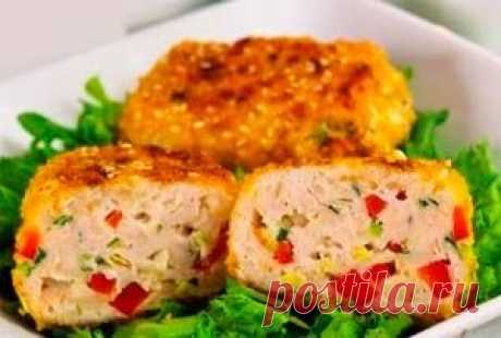 Котлеты с куриным филе с сыром:Рецепт №1
