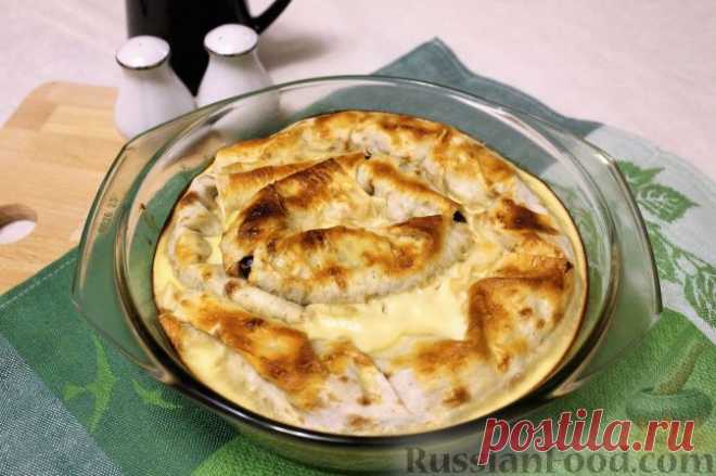 Рецепт: Пирог из лаваша с курицей и фасолью на RussianFood.com