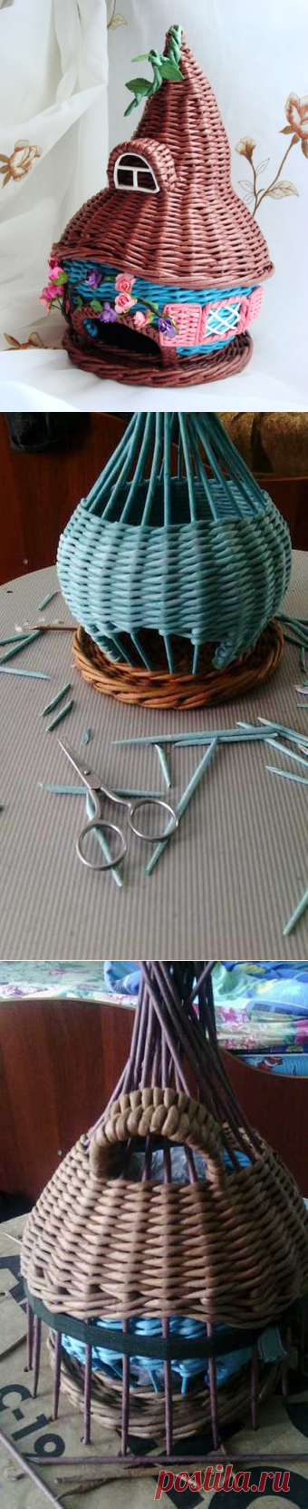 Плетение из газет "Чайный домик"