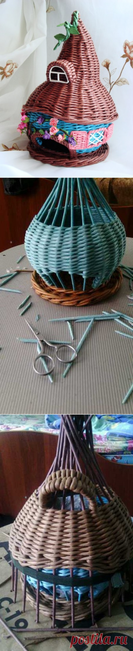 Плетение из газет &quot;Чайный домик&quot;