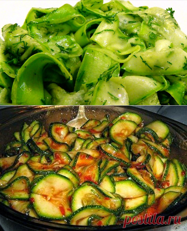 Кабачки маринованные мгновенного поедания | Четыре вкуса