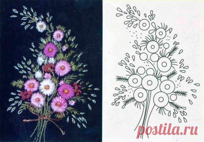 Схема вышивки гладью растения Пошаговые мастер-классы по шитью своими руками, вязанию, рукоделию, декорированию, швейные мастер-классы для начинающих, фото и видеоуроки.