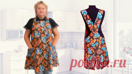 Подсмотрела у хитрого азиата "неубиваемый" фартук. Очень удобный и без завязок , без него не готовлю! (сделай за 5 минут) | Мир модной одежды | Дзен