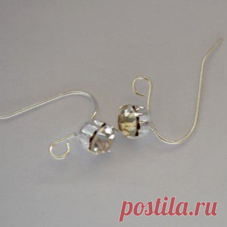 Швензы &amp;#8211; крючки  18х12 мм посеребренные с кристаллом