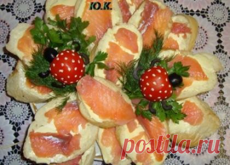 Бутерброды с красной рыбой и божьими коровками) - Простые рецепты Овкусе.ру