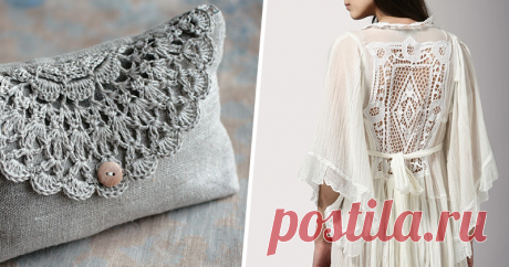 Интересные идеи декора одежды и аксессуаров вязаными элементами Вы умеете шить и не умеете вязать? Не беда, приобретите готовые вязаные элементы, такие как салфетки, дорожки, столешницы и накомодники, и вперёд! Смело декорируйте кофточки, сумочки, юбочки, броши, делайте беретики. Особенно всё это подходит к стилю бохо. А красивый кружевной зонтик очень просто сделать для себя или для своей маленькой принцессы. Покупаете готовый зонтик-трость, они сейчас&hellip;