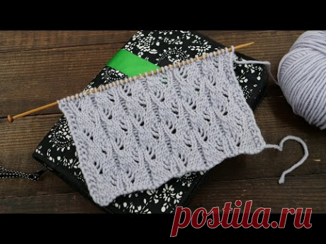 Кружевной узор «Капли» спицами 💦 «Drops» lace knitting pattern