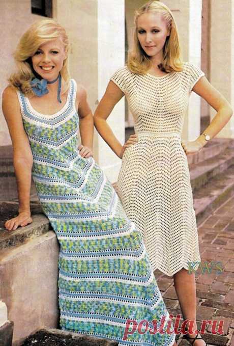 Платья связанные крючком с робкой оглядкой в прошлое. | Asha. Вязание и дизайн.🌶 | Яндекс Дзен