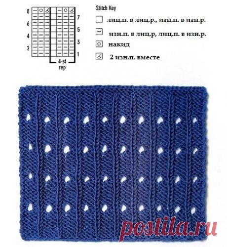 Узоры спицами "Ажурные сетки"