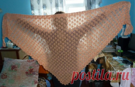 Шаль крючком. Работа Натани