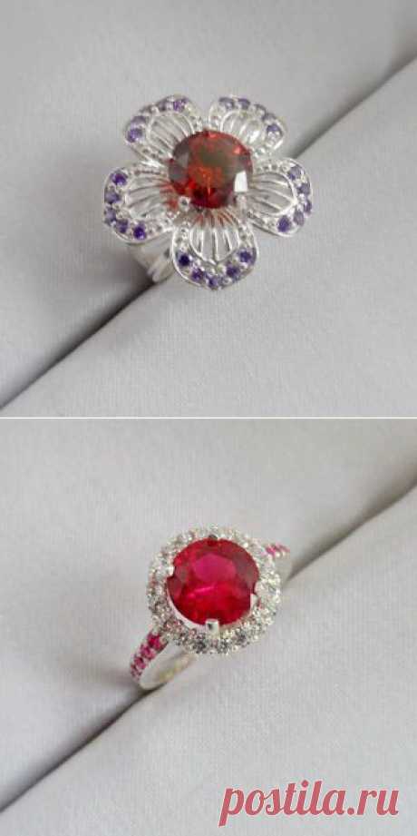 Серебряные кольца с Корундом
