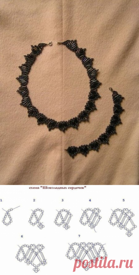 Ожерелья из бисера и бусин. Схемы плетения