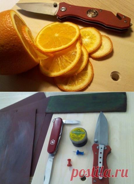 Заточка ножа до состояния бритвы.