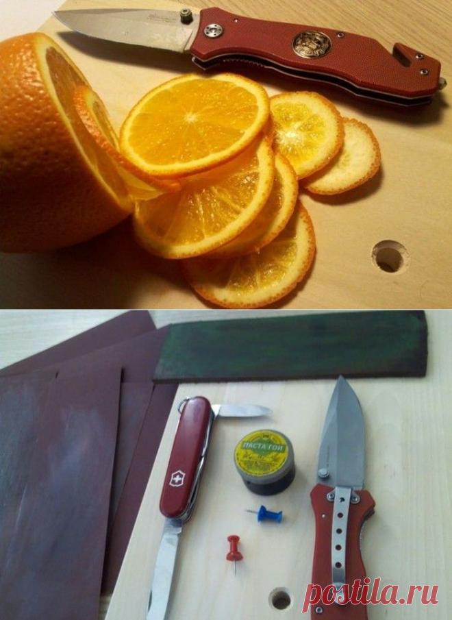 Заточка ножа до состояния бритвы.