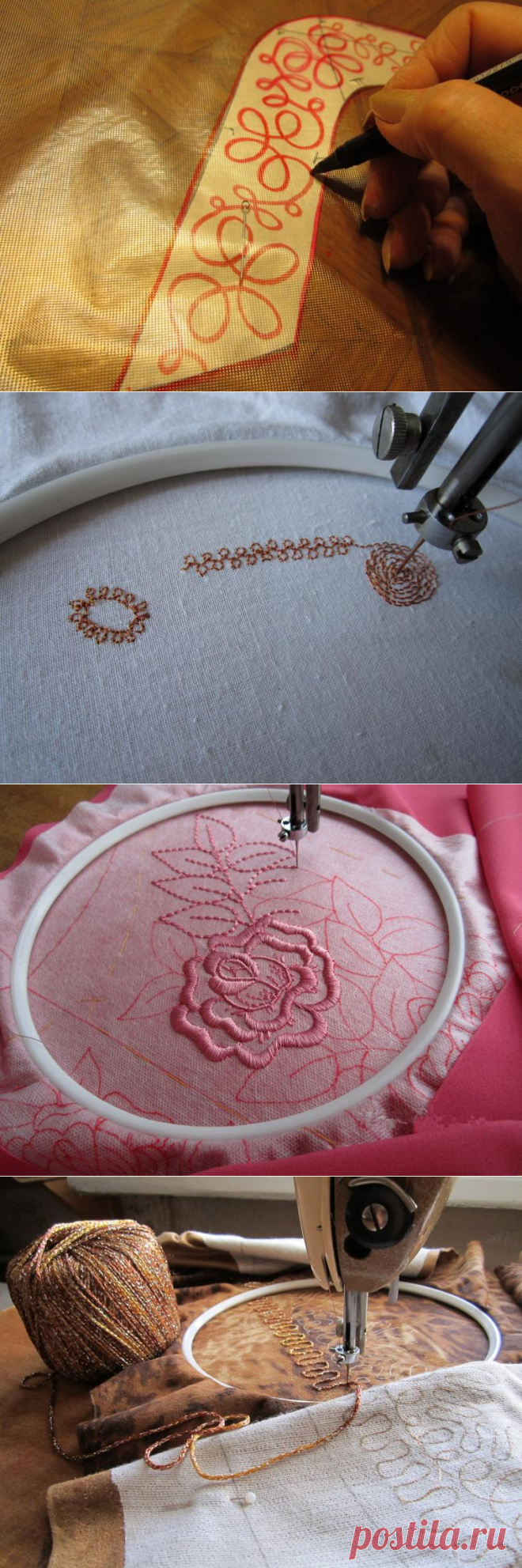 Осваиваем вышивку на простой швейной машинке - Ярмарка Мастеров - ручная работа, handmade