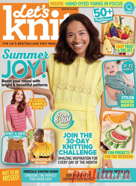 Вязаные модели спицами в журнале «Let's Knit №185 2022» | Журналы Журнал для любителей вязания спицами. Здесь вы найдете прекрасные идеи как быстро создать новый эффектный наряд. В номере женские и детские модели и аксессуары, а также игрушки, предметы интерьера для создания домашнего комфорта и уюта.