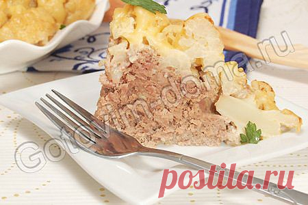 Рецепт: Цветная капуста, запеченная с мясом