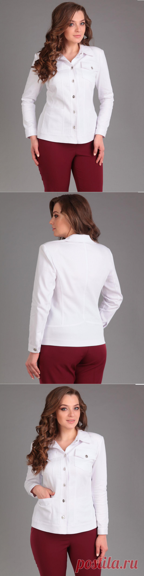 Пиджак Rishelie, белый (модель 595) — Белорусский трикотаж в интернет-магазине «Швейная традиция»