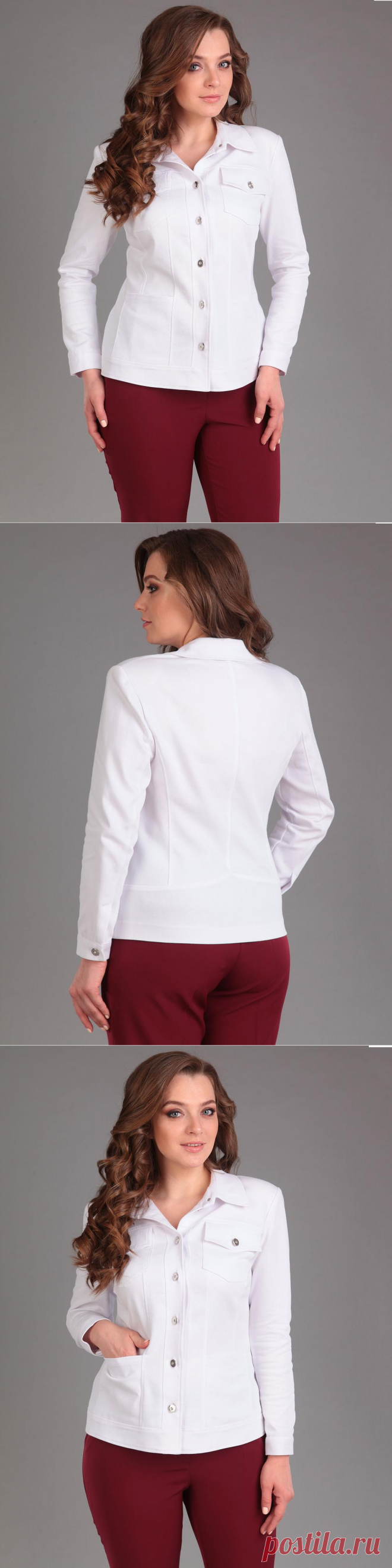 Пиджак Rishelie, белый (модель 595) — Белорусский трикотаж в интернет-магазине «Швейная традиция»