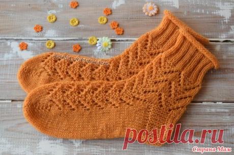 . Ажурные носки с узором "Треугольники" - Вязание - Страна Мам