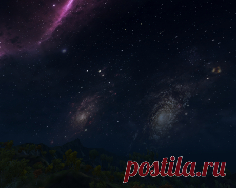 Ночное небо над Дрожащими Островами.
Night sky over the Shivering Isles.