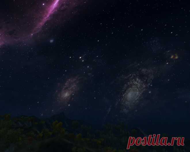 Ночное небо над Дрожащими Островами.
Night sky over the Shivering Isles.