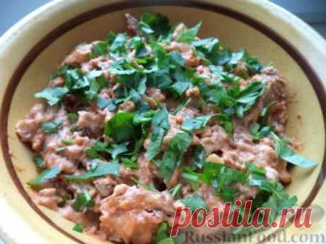 Рецепт: Бефстроганов из печени на RussianFood.com