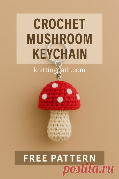 Crochet Mushroom Keychain
