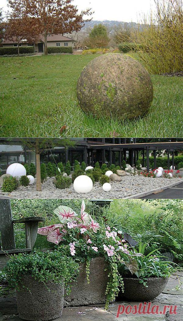 Декоративные шары из цемента для сада. Идеи и мастер-класс.