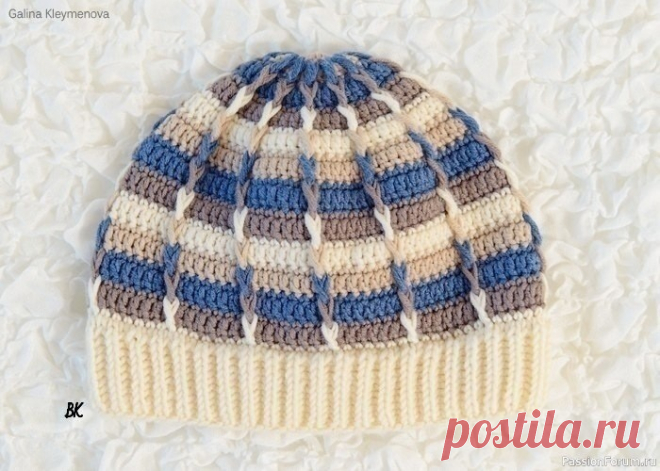 Шапочка для мальчика крючком и спицами. Схема | Детская одежда крючком. Схемы