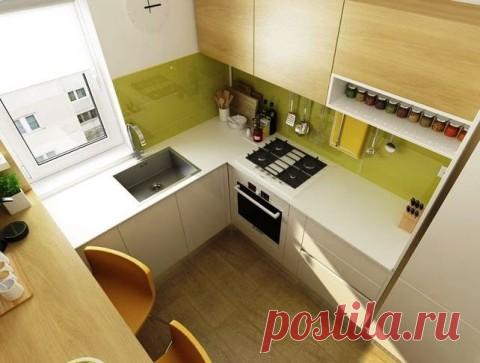 Маленькая кухня с простым дизайном