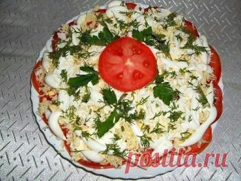 Помидоры в шубе на закуску.