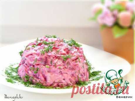 Очень простой салат из сыра, яиц и свеклы
