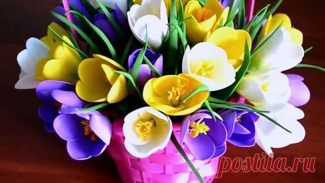 🌷Крокусы из фоамирана_мастер-класс🌷