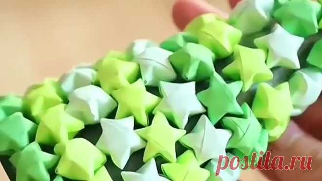 Елочка из бумажных звездочек